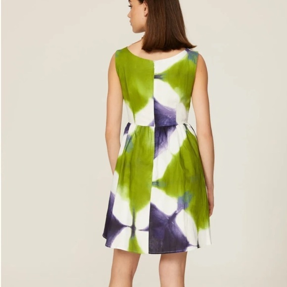 Busayo Collective Tie Dye Sleeveless Fit n’ Flare Dress Cotton Linen Sz 8 - Picture 3 of 11